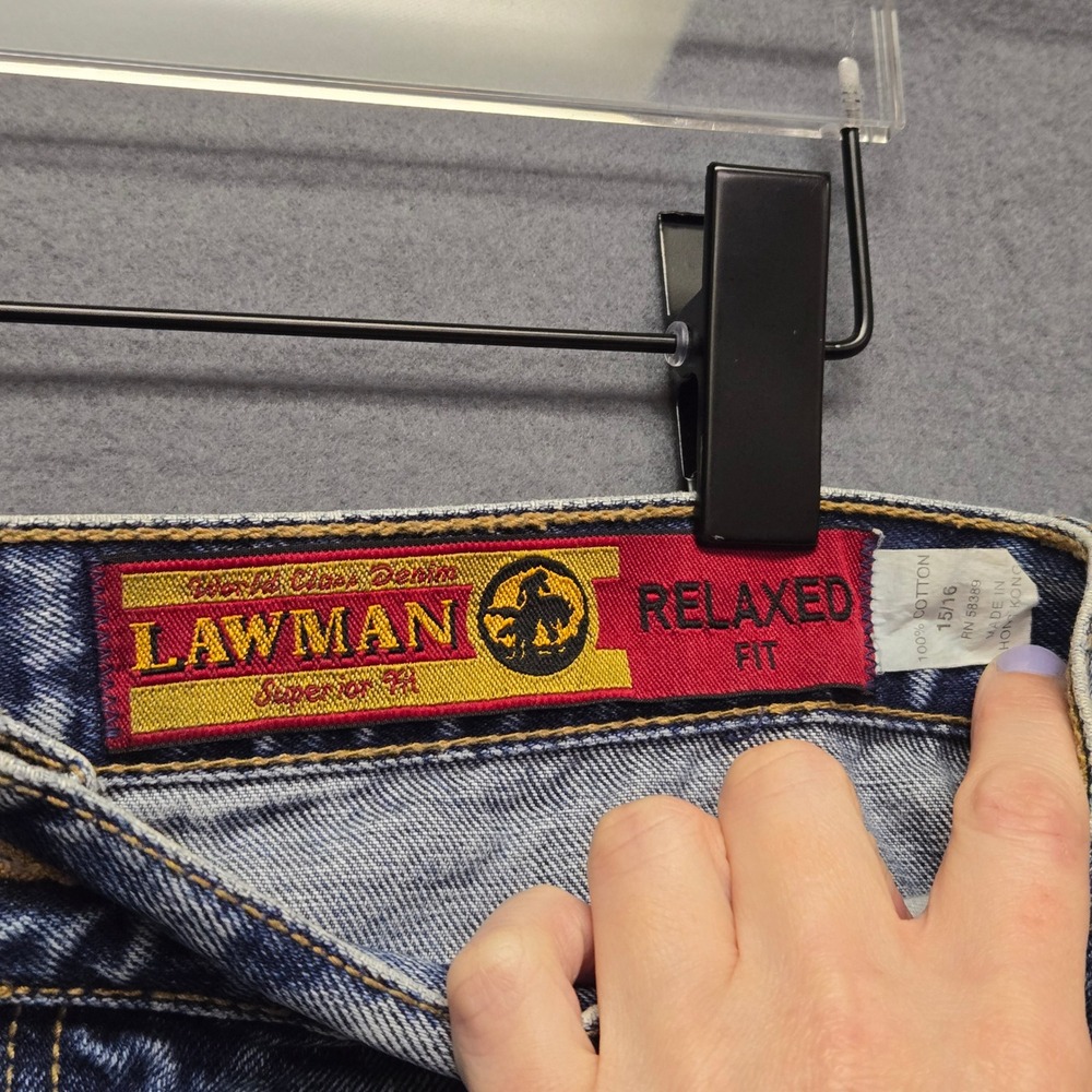 Lawman Western Rodeo High Rise Bareback Blue Jeans Womens 15/16 Vintage 90s - Picture 8 of 14